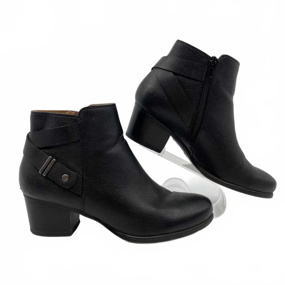 Natural Soul Black Ankle Boots Buckle | Womens 7.5